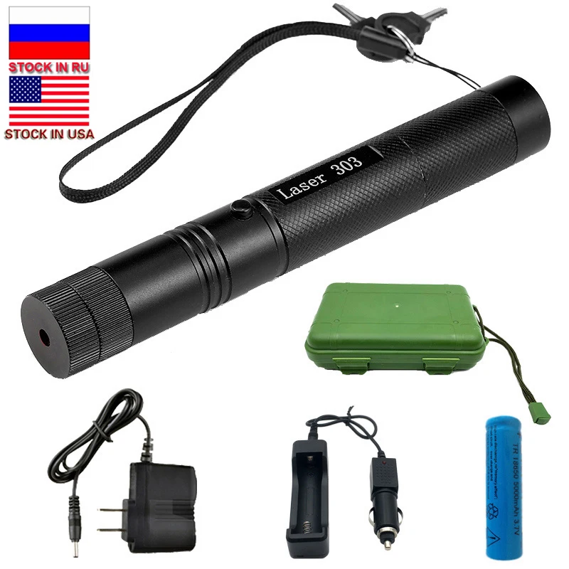 

Dropshipping 303 Green Laser Military 532nm 5mw For Hunting verde Pen Laser Pointer Burning laser Match with 18650 Battery