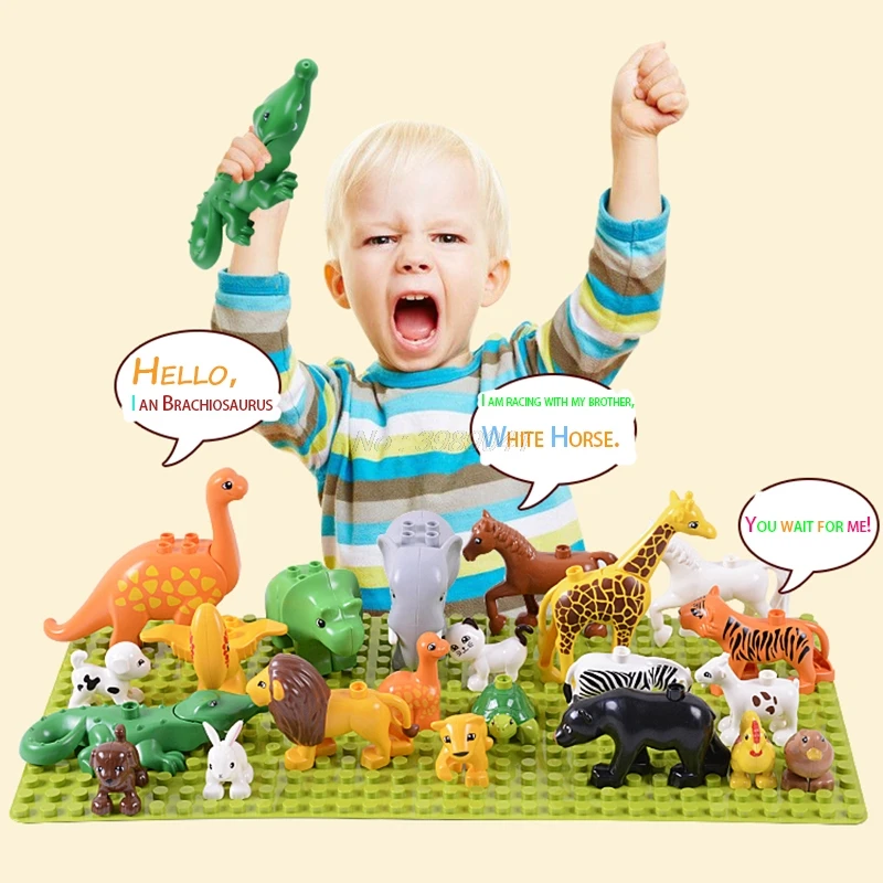 

Duplo Animals Legoing Duplo Figures Animals Brachiosaurus Legoings Dinosaur Friends Kids Toys For Children Blocks Christmas Gift