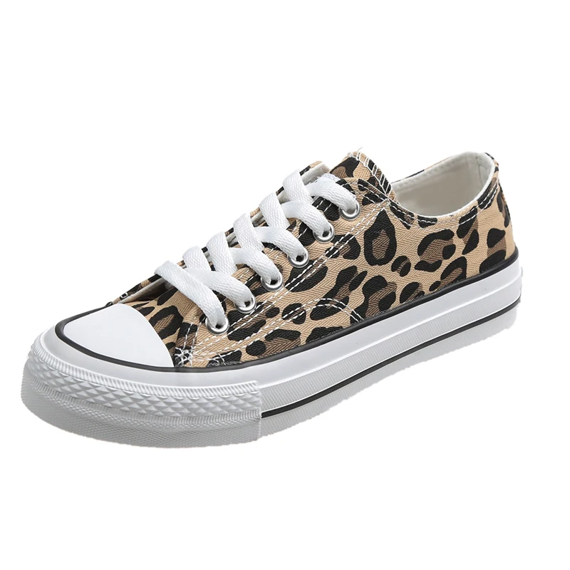 

Fashion women Leopard Canvas shoes Casual Platform vulcanize Shoes