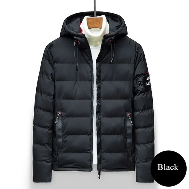 

2018 Men Down Jacket Winter Casual Hooded Outwears Coats Male Warm Fur Parka Overcoat Men's Fashion Solid Thicken Zipper Jacket