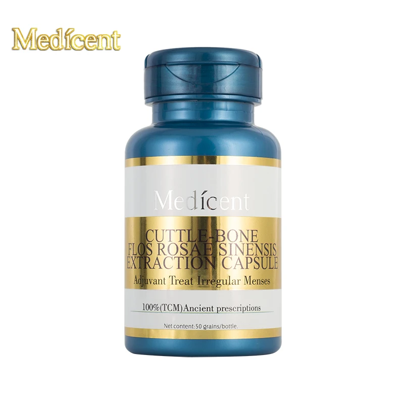 

Medicent Cuttle-Bone Flos Rosae Sinensis Extraction Capsule, Adjuvant Treat Irregular Menses, Cure Pain in lower abdomen, 50pcs