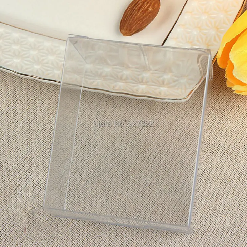 100pcs 5x5x6CM Clear PVC Transparent Cupcake Boxes Wedding Party Gift Box And Packaging