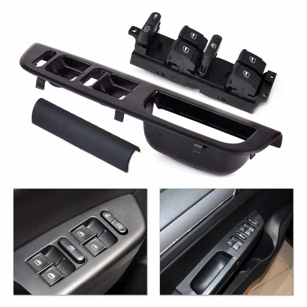 

DWCX New Car Master Window Switch+Panel Bezel+Interior Handle Trim Cover Set for VW Passat Jetta Golf 1J4 959 857 3B0867175