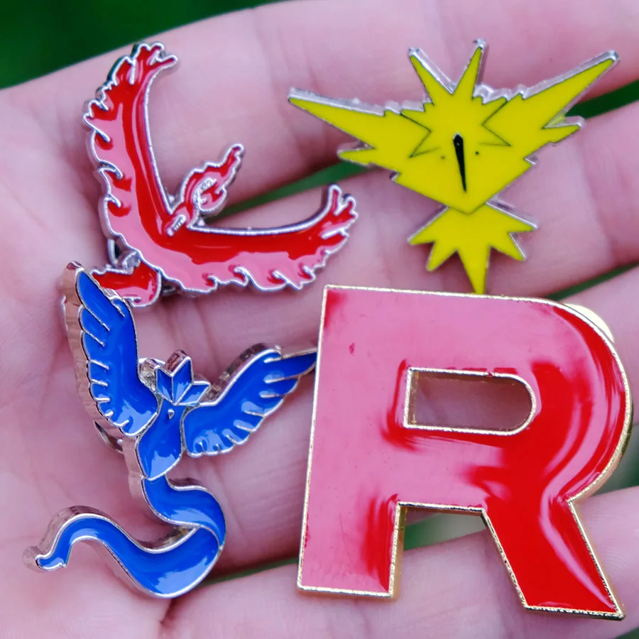 

Team Mystic Valor Instinct Rocket Logo Classic Enamel pin Badge Buttons Brooch Lovers Denim lapel pin set 3-4cm