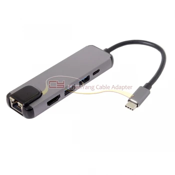 

Dual Ports 3.0 Hub & Ethernet USB 3.1 Type-C USB-C Power HDMI Adapter for PC Laptop & Mac book
