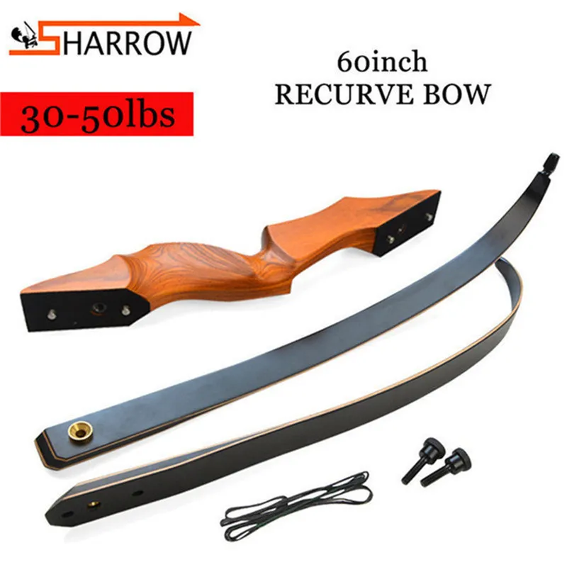 

1pc 60inch 30-50lbs Recurve Bow Right Hand Hunting Longbow Takedown Traitional Bow For Shooting Training Archery Accessories