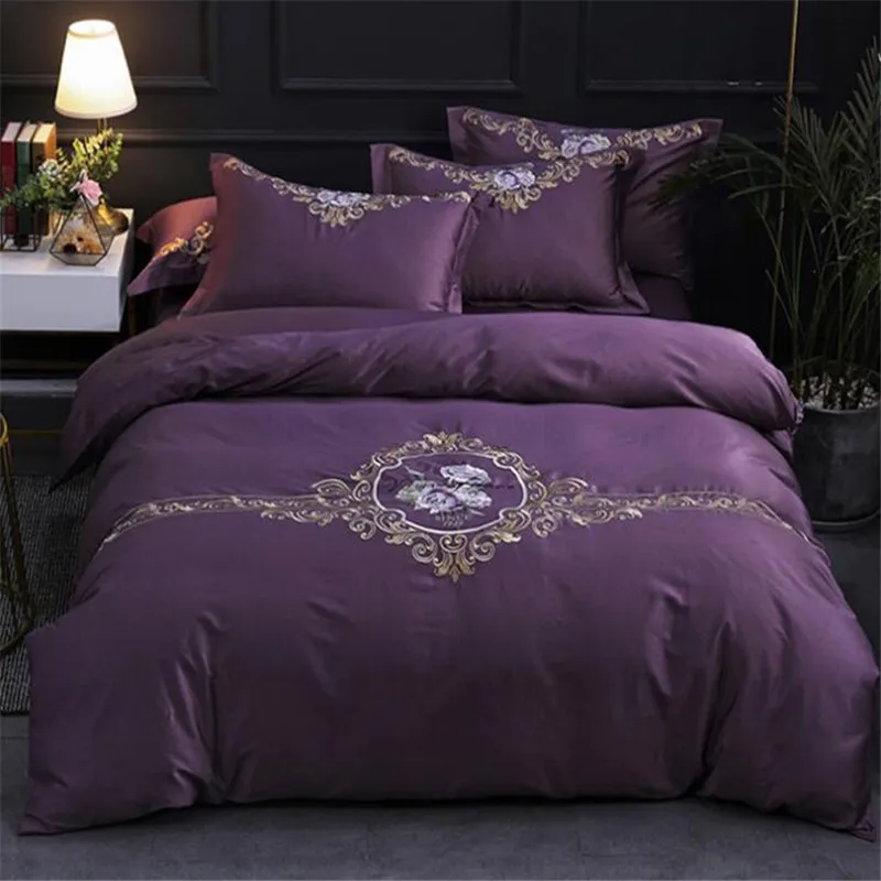 Luxury Bedding Set 4pcs 60s Long Staple Cotton Handmad Embroidered