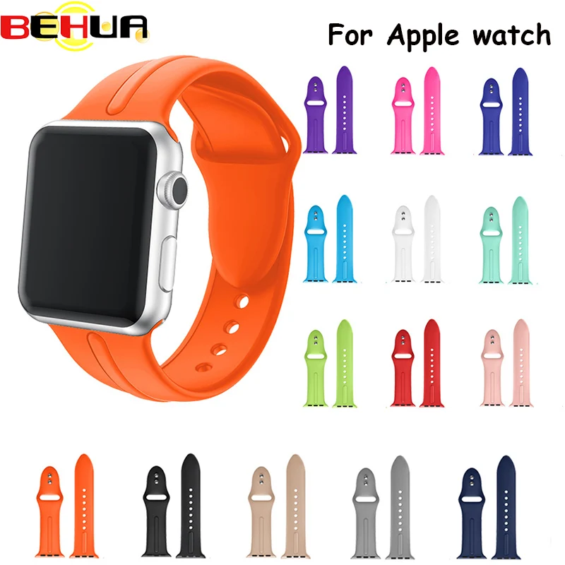 Мягкая силиконовая лента для Apple Watch 38 мм 42 сменный Браслет спортивный ремешок iWatch