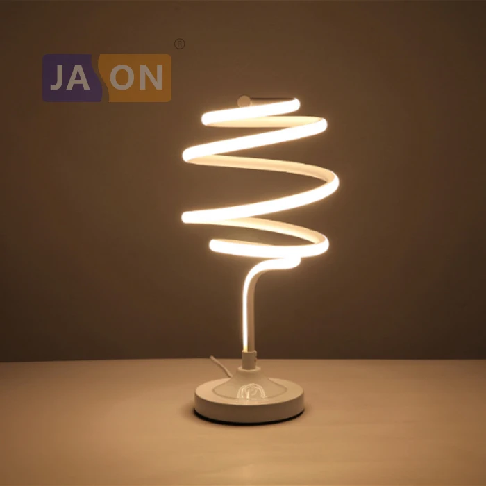 

LED Nordic Iron Aluminum Acrylic Spiral White Gold LED Lamp.LED Light.Table Light.Table Lamp.Desk Lamp.LED Desk Lamp For Bedroom