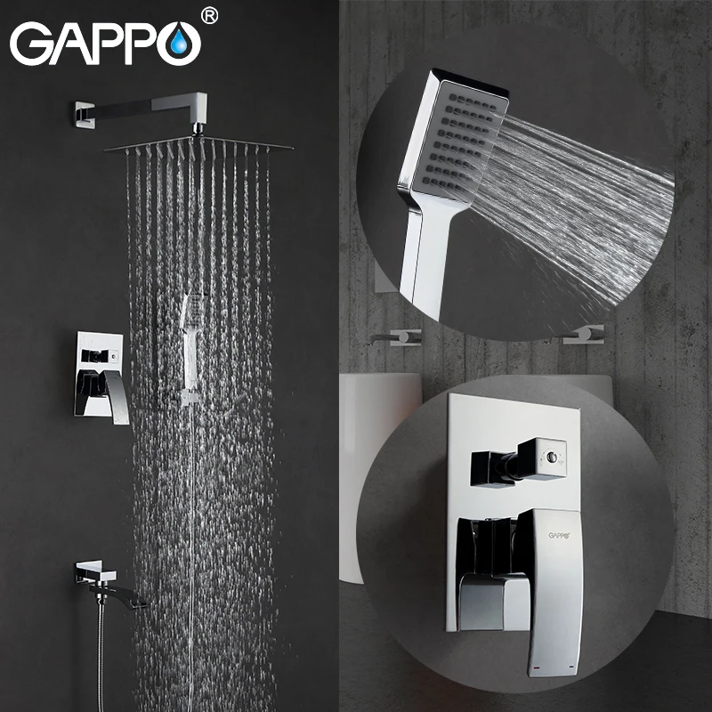 

GAPPO Shower Faucets rainfall shower set waterfall taps bathroom mixer faucet bath tub faucet wall mounted shower armatur