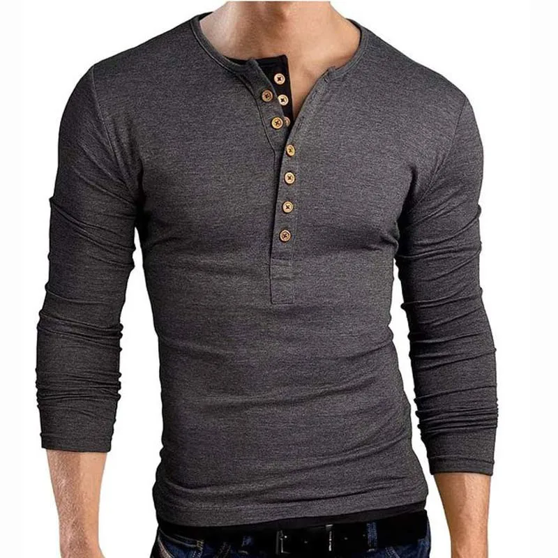 Новая футболка Homme 2016 однобортная с длинным рукавом и треугольным вырезом