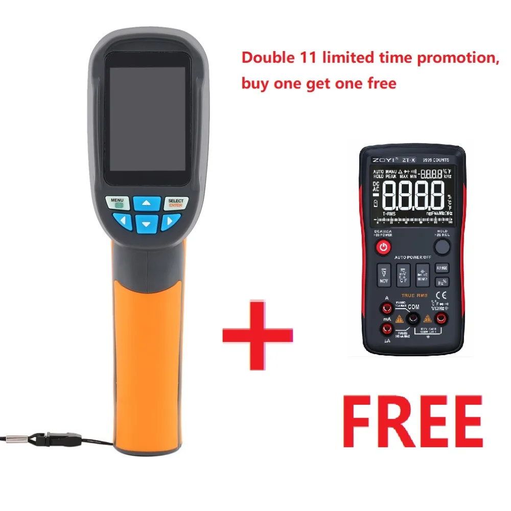 

HT-02D Handheld Infrared Thermometer Imaging Camera Precision Thermal Imager Thermometer and ZT-X Digital Multimeter Auto Range