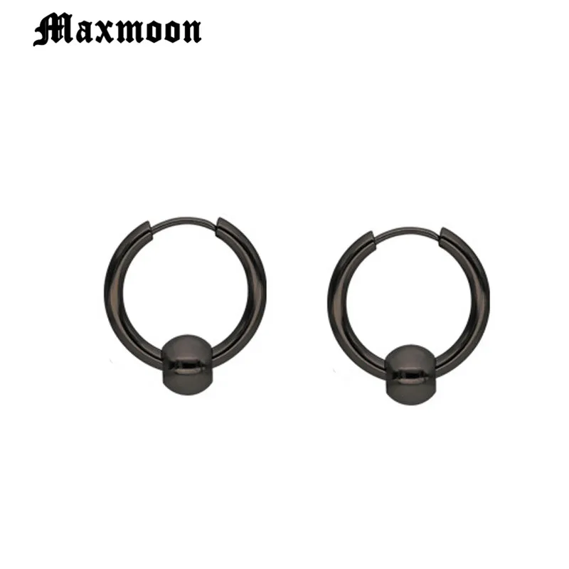 Круглые серьги из нержавеющей стали Maxmoon титановой мужские аксессуары для