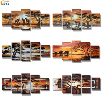 

African Landscape Canvas Art Handmade Modern Abstract Oil Painting On Canvas Wall Art Gift Home Decoration No Framed JYJLV237
