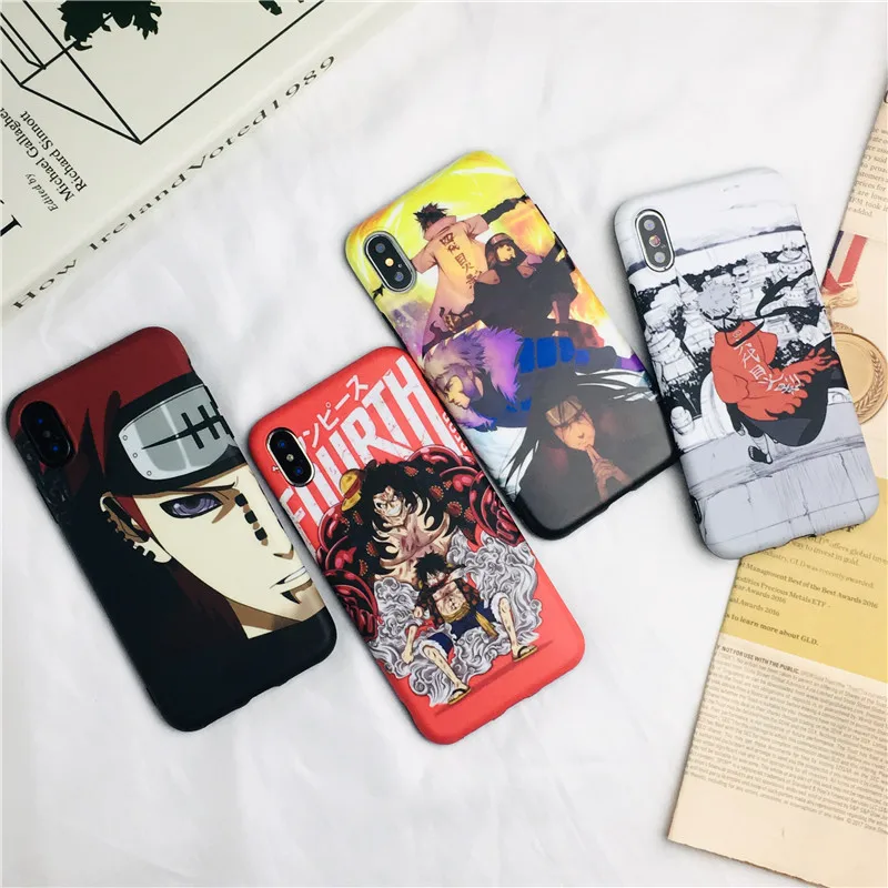 

Japanese Naruto ONE PIECE Luffy anime phone case For coque iPhone 7 7 plus 8 6s 6 plus case silicon for iPhone cover X XS max XR