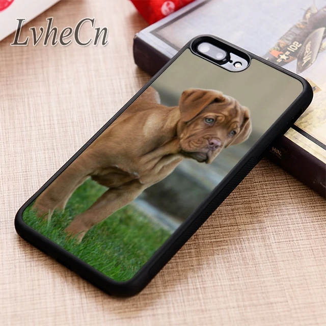 Очаровательный бордовый телефонный чехол LvheCn с собакой для iPhone 5 6 6s 7 8 plus X XR XS max 11