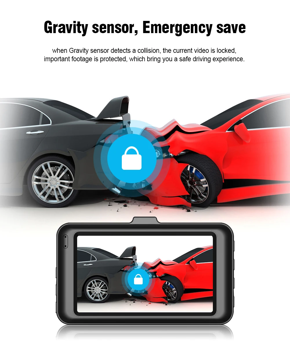 3-дюймовый Full HD 1080P Автомобильный Камера DVR Двойной объектив видео Регистраторы петля Запись Dashcam Ночное Видение G-Сенсор Dash Cam Регистратор