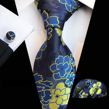 Men's Tie Pocket Handkerchief Cufflinks Set Silk Ties Woven Men Designer Mixed Design Business Pink Purple Green Tie Set green causal self tie design mini dress