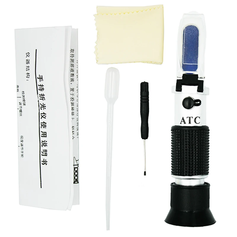 Retail Box Refractometer Beer Wort Wine ATC SG 1.000-1.130 Brix 0-32%, for Sugar Wine Beer Fruit 48%Off