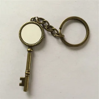 

thermal transfer printing key chains for sublimation fashion restore ancient key jewelry customize diy keyring two colours