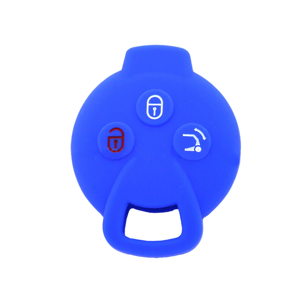 3 Buttons Silicone Car Key Cases Remote Keychain Shell Protector Cover for Mercedes Benz 2007-2013 Smart Fortwo Car Accessories-6
