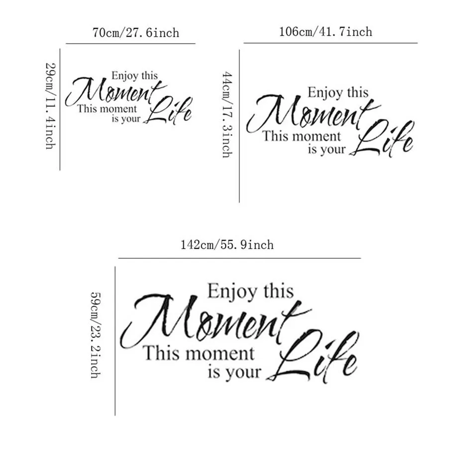 DCTOP Enjoy This Moment Is Your Life Wall Stickers Retro Phrases Wallpapers Quotes And Sayings Decals Decoration Home Wall Art in Wall Stickers from Home