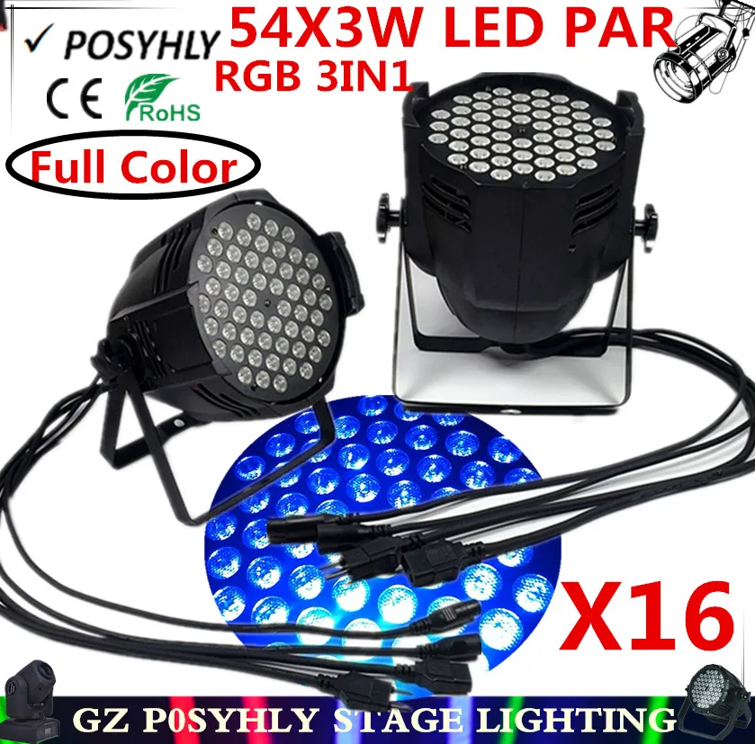 16 шт./RGB 3in1 54X3 W светодиодный параболический алюминизированный отражатель