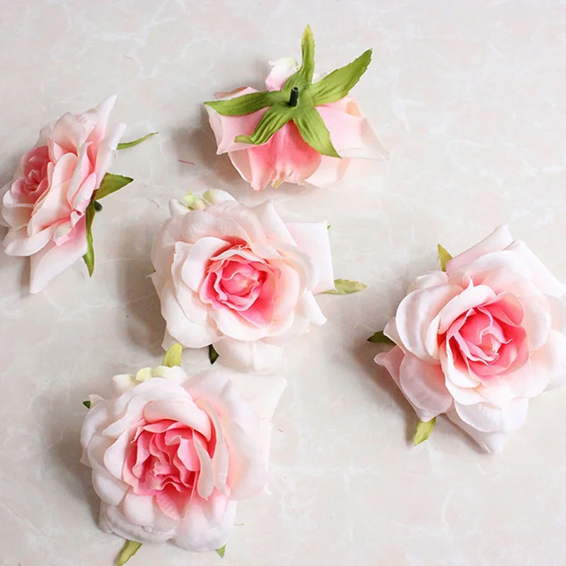 

1pcs decorative Artificial rose Flower Heads for Wedding party Decoration DIY Wreath Gift Box Scrapbooking Craft Fake Flowers