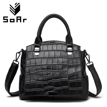 

SoAr New Fashion Women Messenger Bags Casual Tote Ladies Handbags Genuine Leather Luxury Brand Alligator Bolsa Mujer Hot Selling