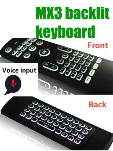 

mx3 air mouse wireless keyboard supports english or russian backlit or normal/voice with 3-Gyro 3-Gsensor tv box smart tv ect
