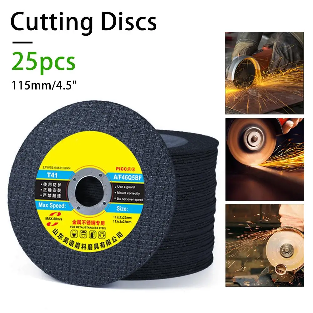 

25Pcs/115mm 4.5" Thin Metal Cutting Discs Stainless Steel Saw Blades For Angle Grinder