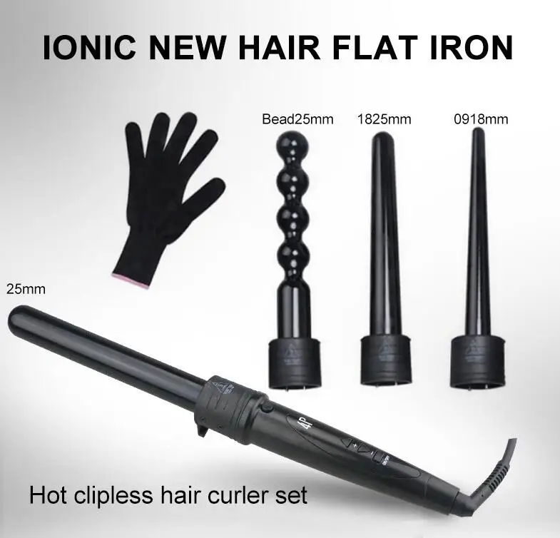 4p electric hair curling iron wand ceramic barrel curler