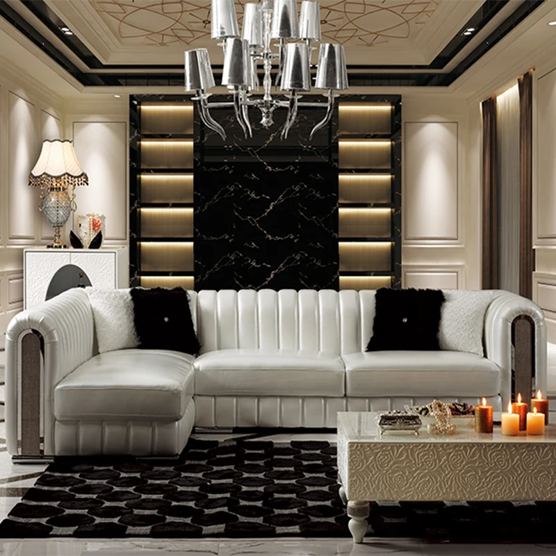 (1 chaise lounge +3 seat)2014 Leather sofa post modern ...