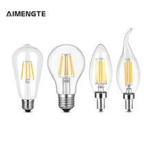 Ретро Эдисона лампочки E14/E27 220 в 2 Вт/4 Вт/6 Вт/8 Вт C35 C35L ST64 A60 нить накаливания ампулы лампы винтажный Декор Эдисона лампочка светильник