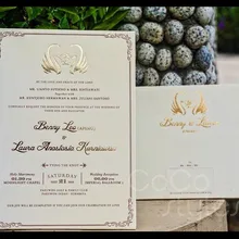 Cocostyles пользовательский простой стиль Золотая фольга пригласительная открытка для церкви Свадебные торжества