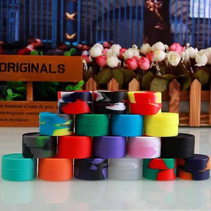 1pcs 3ml/5ml Nonstick Silicone Container Non-stick Oil Wax Jar Dab Storage Box silicone jar