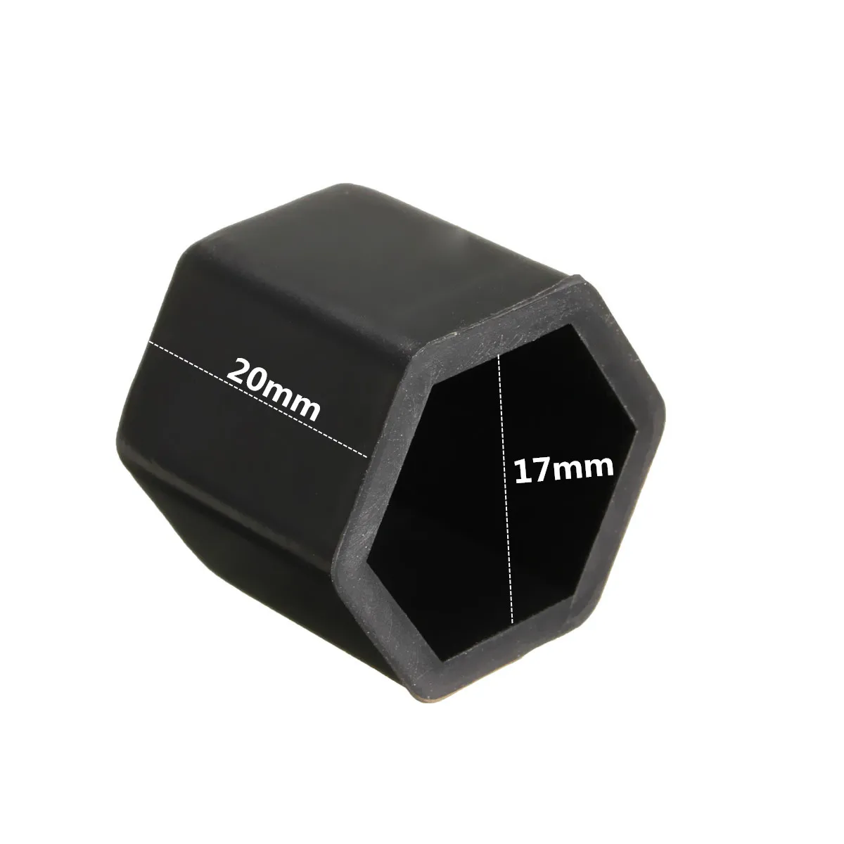 JJYZD 17mm 20pcs Black Silicone Hex Protector Wheel Lug Bolt Nut Cap Valve Stem Cover 