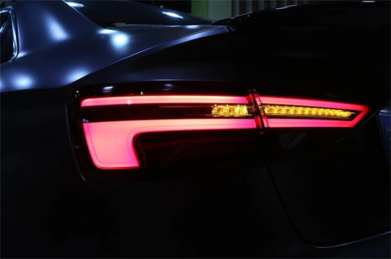Динамический сигнал поворота задних сигнальных огней, для Audi A3 светодиодный задний блок освещения DRL+ указатель поворота+ тормоза+ обратный+ Противотуманные фары