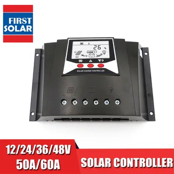 

60 50 A AMP LCD Display solar Panel Power Battery bank charger PWM solar charge controller 5V used for lead acid battery