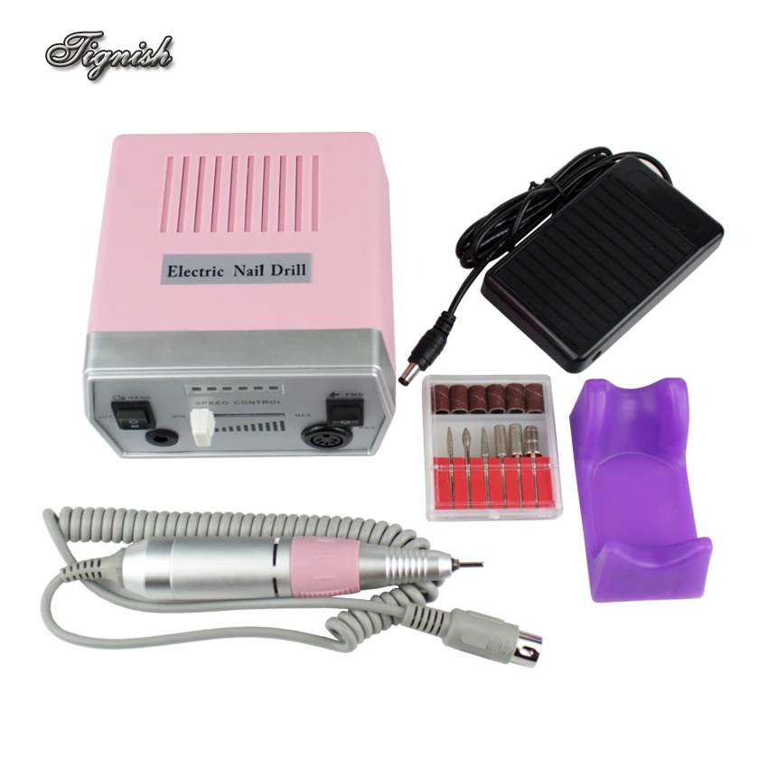 

Tignish 30000RPM Professional Electric Nail Drill File Bit Machine Manicure Kit 110V 220V Nail Art Buffer Tools Set