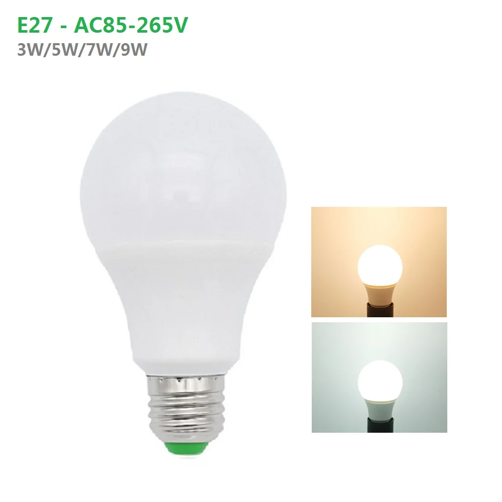 

ANBLUB 1pcs LED Bulb Lamp E27 3W 5W 7W 9W AC 85-265V Super Bright Dimmable Aluminum Cooling LED Ball Light Globe Bulb