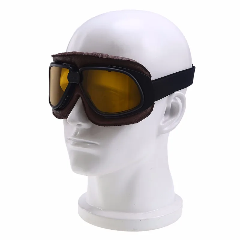 Мотоциклетные очки лыжные очки для скейта Ретро кожа пилот Крузер велосипедные очки мотокросса очки солнцезащитные очки