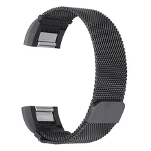 Нержавеющая сталь металлический Миланский Браслет ремешок замена запястье с магнитным замком для Fitbit Charge 2 маленький большой