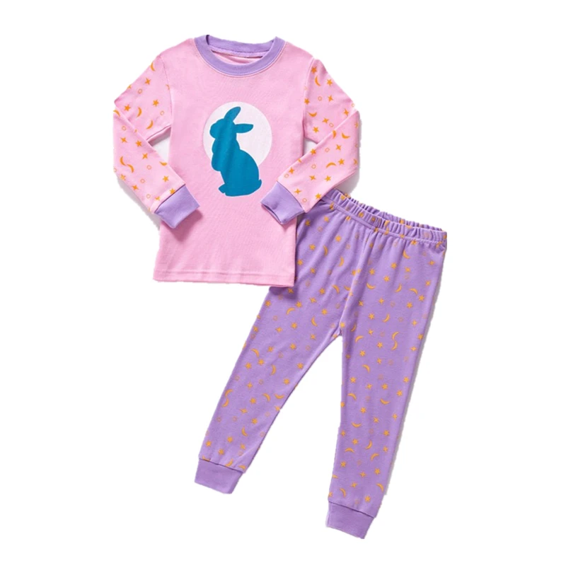 2018 Casual Pajamas For Girls Tracksuit Cotton Cartoon Print T-shirt+Pants Kids Suits Infant Home Sleepwear Children Clothing | Детская