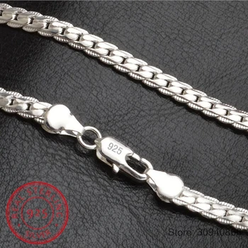 

Necklace 5mm 50cm Men Jewelry Wholesale New Fashion 925 sterling silver Big Long Wide Tendy Male Full Side Chain for Pendant