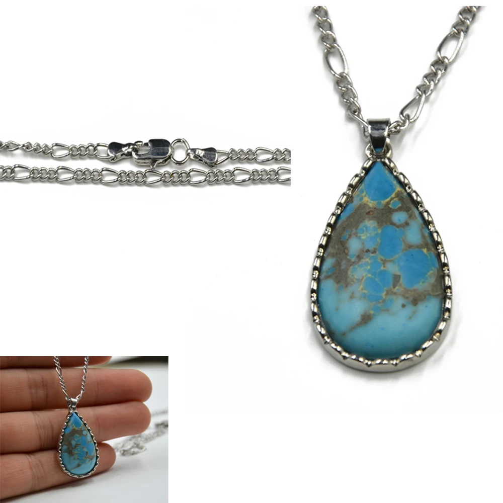 

1Pcs New Design 24 Inch Chain Dew Drop Waterdrop Dotted Pendant Necklace Chain for Party