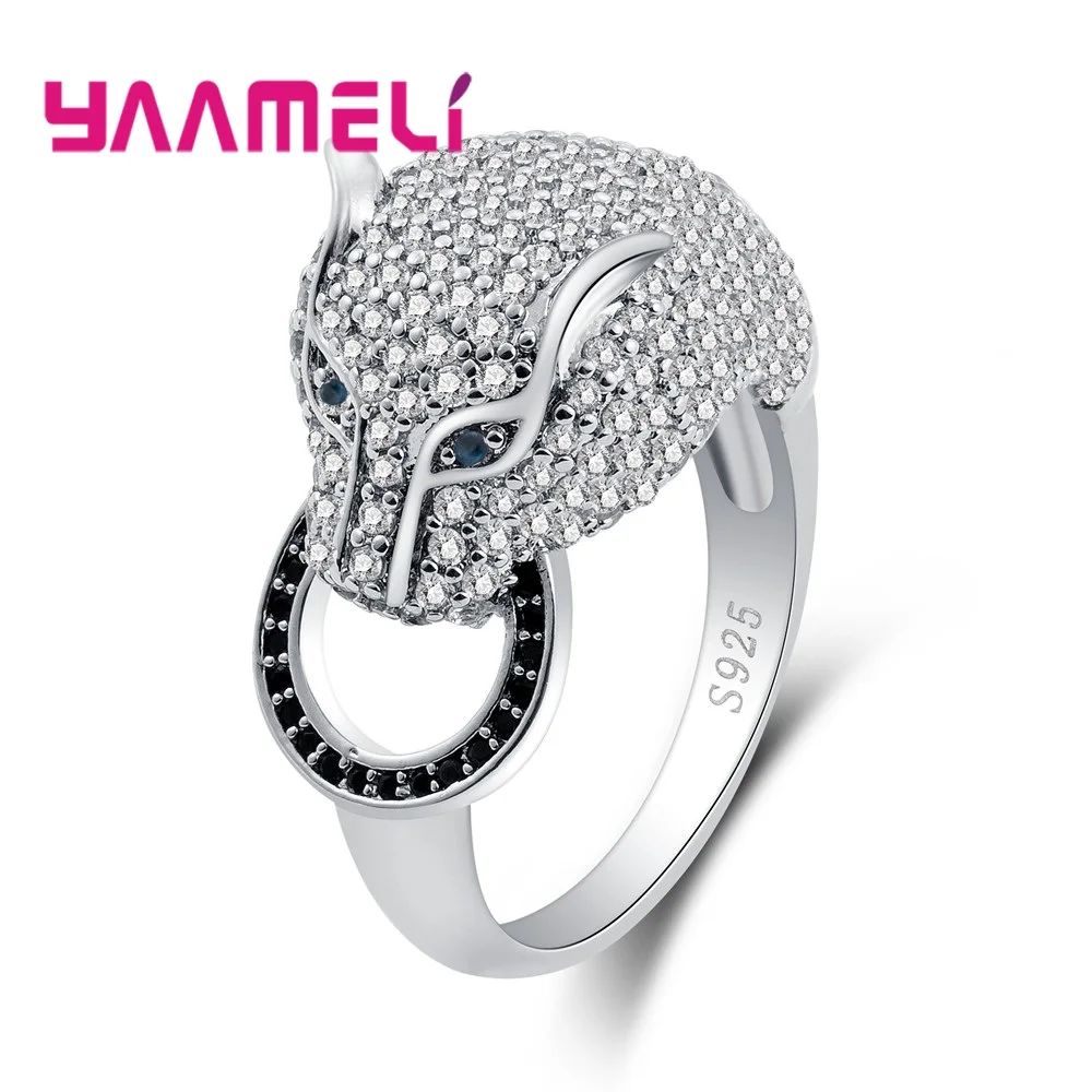 

Ferocious Animal Shape Design 925 Sterling Silver Paved Many Cubic Zirconia Finger Rings For Women Girls Jewelry Crystal