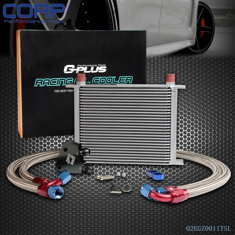 Universal 28 ROW Engine Oil Cooler Kit + Sandwich Plate Fit For LS1 LS2 LS3kit kitskit oil