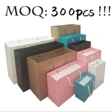 50 шт./лот Новинка! Бумажные пакеты с ручкой розовый белый крафт шоппинг черный бумажный упаковочный мешок бумажный Пользовательский логотип мешок бумажный подарочный пакет