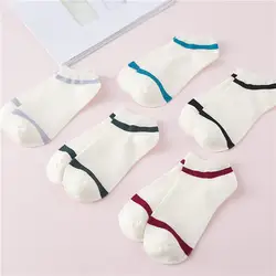 5 пар 5 цветов хлопковые белые женские носки классические базовые Удобные однотонные полосатые носки для женщин 2018 высокое качество